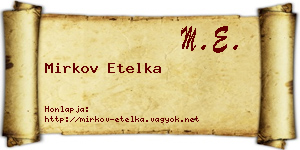 Mirkov Etelka névjegykártya